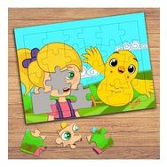 418 Küçük Kız Ve Minik Kuş Çocuklara Özel Puzzle Yapboz Tablo