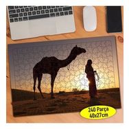 41904310 Çölde Deve ve İnsan Silüeti 240 Parça Puzzle Yapboz