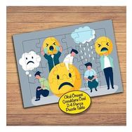 43103 Üzgün Şaşkın Emoji Suratları 24 Parça Çocuklara Özel Yapboz Tablo