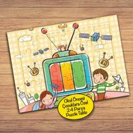 43910 Renkli Televizyon Çocuklara Özel Puzzle Yapboz Tablo