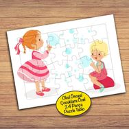 43PZ Oyun Oyunayan Arkadaşlar Çocuklara Özel Puzzle Yapboz Tablo