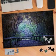 455 Tahta Çitli Ağaç Yolu Doğa 240 Parça Puzzle Yapboz Tablo