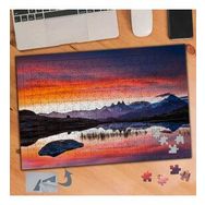 458 Turuncu Gökyüzü Dağlar Doğa 240 Parça Puzzle Yapboz Tablo