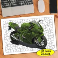 46359038 Yeşil Renkli Lüks Motorsiklet 240 Parça Puzzle Yapboz