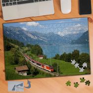 465 Yeşil Tren Yolu Deniz Doğa 240 Parça Puzzle Yapboz Tablo