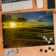 468 Akşam Güneşi Arazi Doğa 240 Parça Puzzle Yapboz Tablo