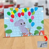 47822930 Bisiklette Balon Tutan Fil 99 Parça Puzzle Yapboz Tablo