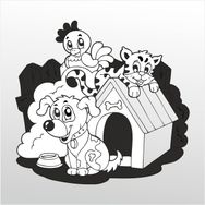 50 cm Tatlı Hayvanlar Folyo Sticker