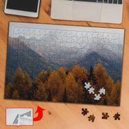 5046A Sarı Yapraklı Ağaçlar Ve Dağ 240 Parça Puzzle Yapboz Tablo