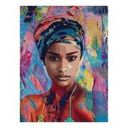 50x65 cm Afrikalı Güzel 6 Sayılarla Boyama Seti Rulo Duvar Sticker