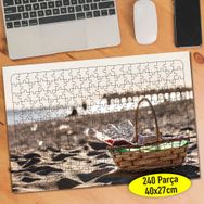 522752 Deniz Kenarı Hasır Sepet Objesi 240 Parça Puzzle Yapboz