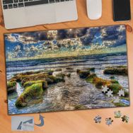 535 Yosunlu Kayalıklar Deniz 240 Parça Puzzle Yapboz Tablo