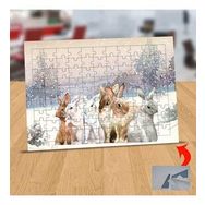 5356330 Kar Altında Tatlı Tavşanlar 99 Parça Puzzle Yapboz Tablo