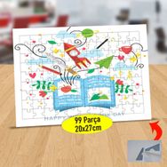 545618 Kitaptaki Hareketli Dünya 99 Parça Puzzle Yapboz Tablo