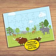 54PZ Doğadaki Hayvan Dostlar Çocuklara Özel Puzzle Yapboz Tablo