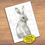 56348 Sevimli Tavşan Çocuklara Özel Puzzle Yapboz Tablo