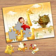 565788 Ördekle Gezen Neşeli Kız Çocuklara Özel Puzzle Yapboz Tablo