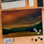 575 Turuncu Kapalı Hava ve Nehir 240 Parça Puzzle Yapboz Tablo