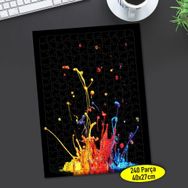 58 Siyah Zeminde Renkli Boya Sıçramaları 240 Parça Puzzle Yapboz