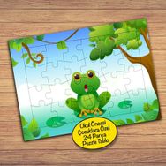 59PZ Şaşkın Sevimli Kurbağa Çocuklara Özel Puzzle Yapboz Tablo