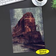 6 Eski Tren Garı Nostalji Demir Yolu 240 Parça Puzzle Yapboz