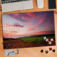 605 Pembe Mor Gökyüzü Manzarası 240 Parça Puzzle Yapboz Tablo