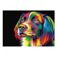 60x75 cm Renkli Köpek Sayılarla Boyama Seti Çerçevesiz Duvar Sticker
