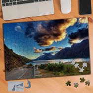 616 Bulutlu Yol Kenarı Manzarası 240 Parça Puzzle Yapboz Tablo