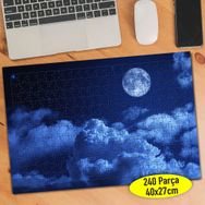 6209 Bulutlu Gecede Dolunay Manzarası 240 Parça Puzzle Yapboz