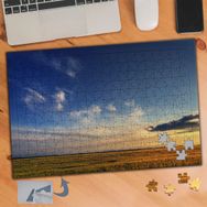 625 Mavi Gökyüzü ve Boş Arazi 240 Parça Puzzle Yapboz Tablo