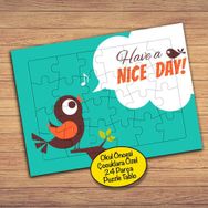 62PZ Have a Nice Day Yazılı Kuş Çocuklara Özel Puzzle Yapboz Tablo