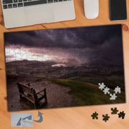 632 Kara Bulutlu Uçurumda Bank 240 Parça Puzzle Yapboz Tablo