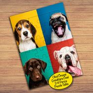 64793 Farklı Cins Köpek Kolyajı Çocuklara Özel Puzzle Yapboz Tablo