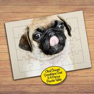 64830 Sevimli Hayvan Köpek Çocuklara Özel Puzzle Yapboz Tablo