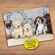 64839 Sevimli Köpek Arkadaşlar Çocuklara Özel Puzzle Yapboz Tablo