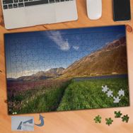 660 Dağ Yeşil Çimenler 240 Parça Puzzle Yapboz Tablo