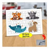 673 Romantik Tilki Çift Ve Arkadaşları 99 Parça Puzzle Yapboz Tablo
