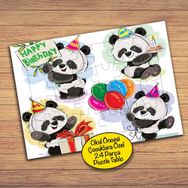 689 Panda Doğum Günü Partisinde 24 Parça Çocuklara Özel Yapboz Tablo