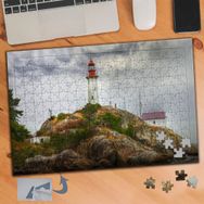 696 Büyük Kayalıkta Fener 240 Parça Puzzle Yapboz Tablo
