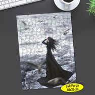 7 Deniz Kenarında Uçan Kuşlar ve Kadın 240 Parça Puzzle Yapboz