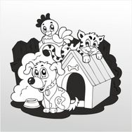 70 cm Tatlı Hayvanlar Folyo Sticker