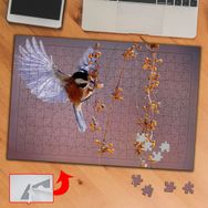 706B6 Çiçekteki Arı Kuşu Hayvan 240 Parça Puzzle Yapboz Tablo