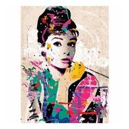 70x90 cm Audrey Hepburn Sayılarla Boyama Seti Rulo Duvar Sticker
