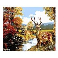 70x90 cm Ceylanlar Sayılarla Boyama Seti Çerçevesiz Duvar Sticker