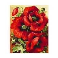 70x90 cm Gelİncik Demeti Sayılarla Boyama Seti Rulo Duvar Sticker
