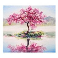 70x90 cm Göldeki Ağaç Sayılarla Boyama Seti Rulo Duvar Sticker