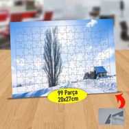 741906481 Karlı Ovada Ev 99 Parça Puzzle Yapboz Tablo