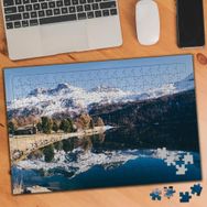 74748 Karlı Dağlar Göl ve Küçük Ev 240 Parça Puzzle Yapboz