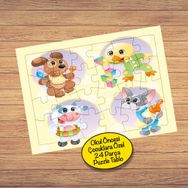 75 Sevimli Hayvanlar 24 Parça Çocuklara Özel Puzzle Yapboz Tablo