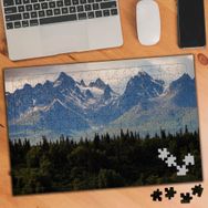 75111 Karlı Büyük Dağlar ve Çam Ağaçları 240 Parça Puzzle Yapboz